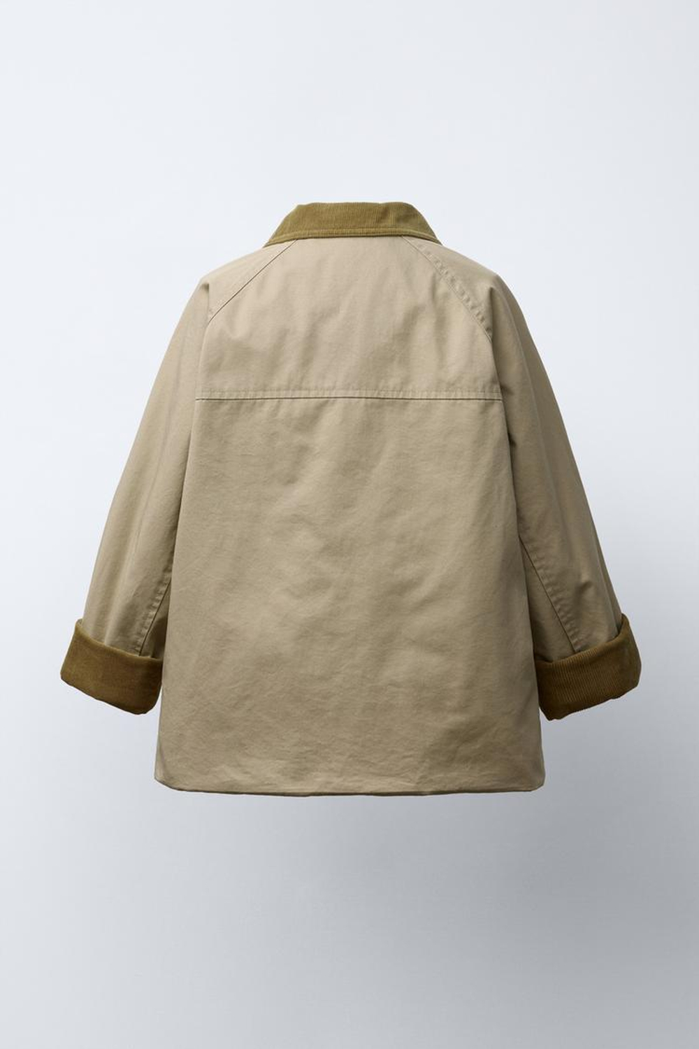 ZARA ТРЕНЧ С ВЕЛЬВЕТОВЫМ ВОРОТНИКОМ, БЕЖЕВЫЙ