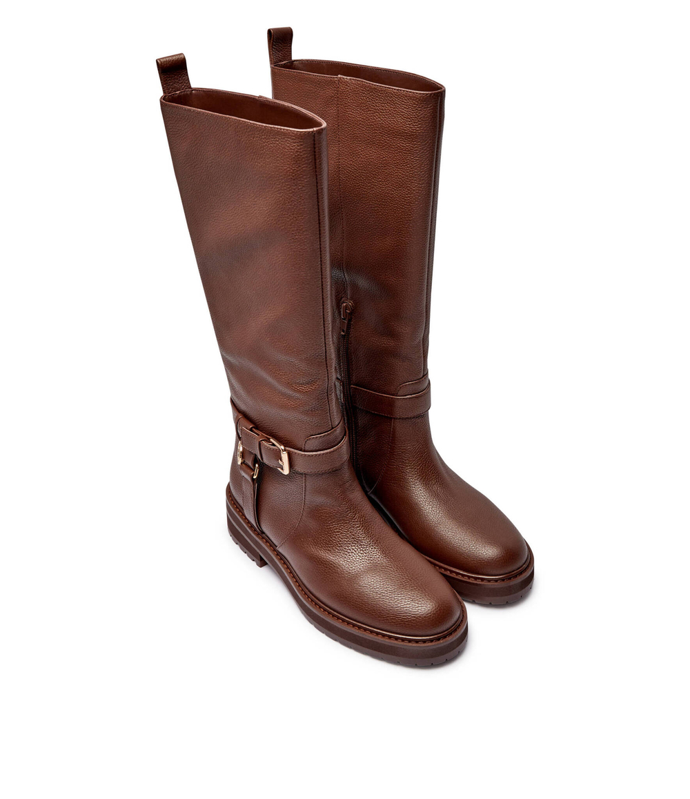 Кожаные офицерские сапоги TWINSET - коричневый(242TGT172)