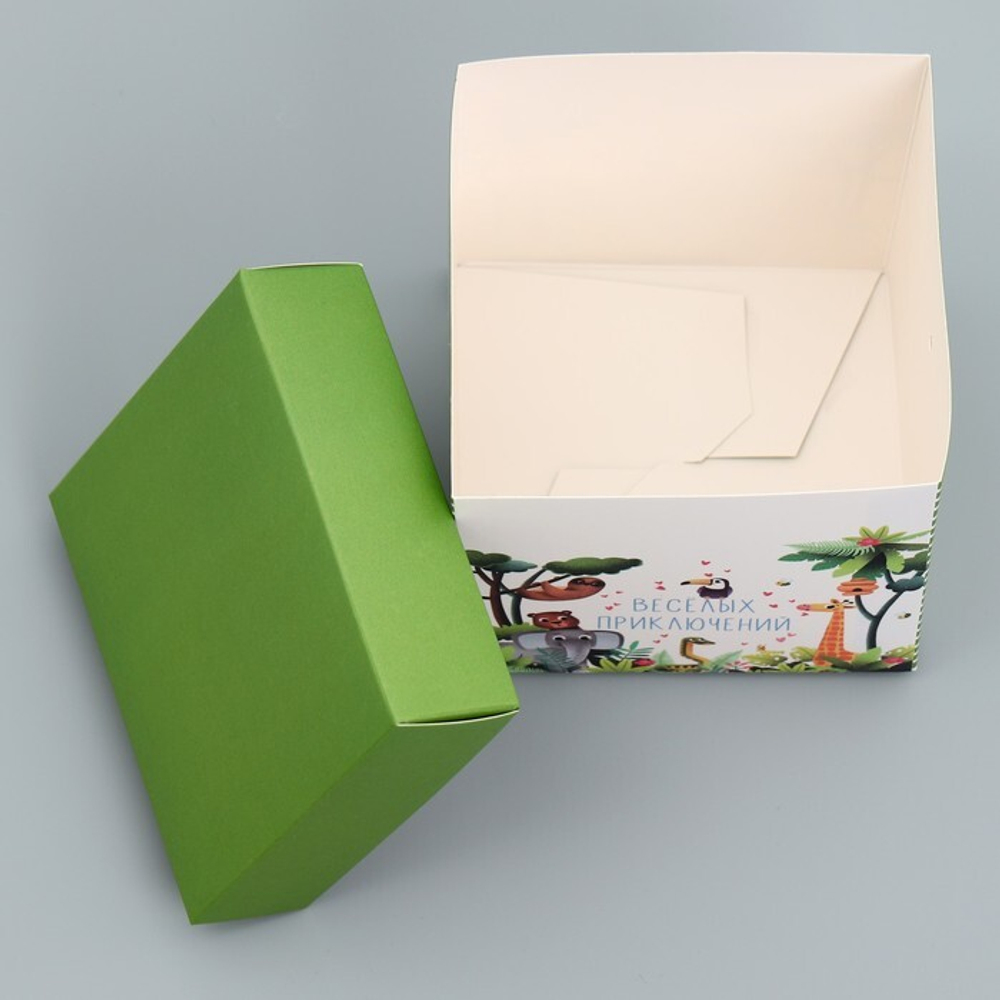 Коробка складная «Зверята», 10 × 10 × 10 см