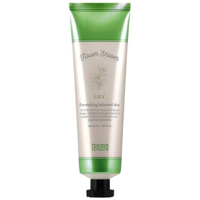 [TENZERO] Крем для рук и ногтей с ароматом лилии FLOWER SHOWER HAND & NAIL CREAM LILY, 50 мл