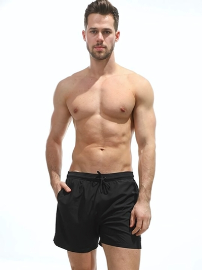 Мужские пляжные шорты из быстросохнущей ткани (Размер: XL) (Цвет: черный)