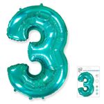 Шар (40"/102 см) Цифра "3" Тиффани в упаковке / Three