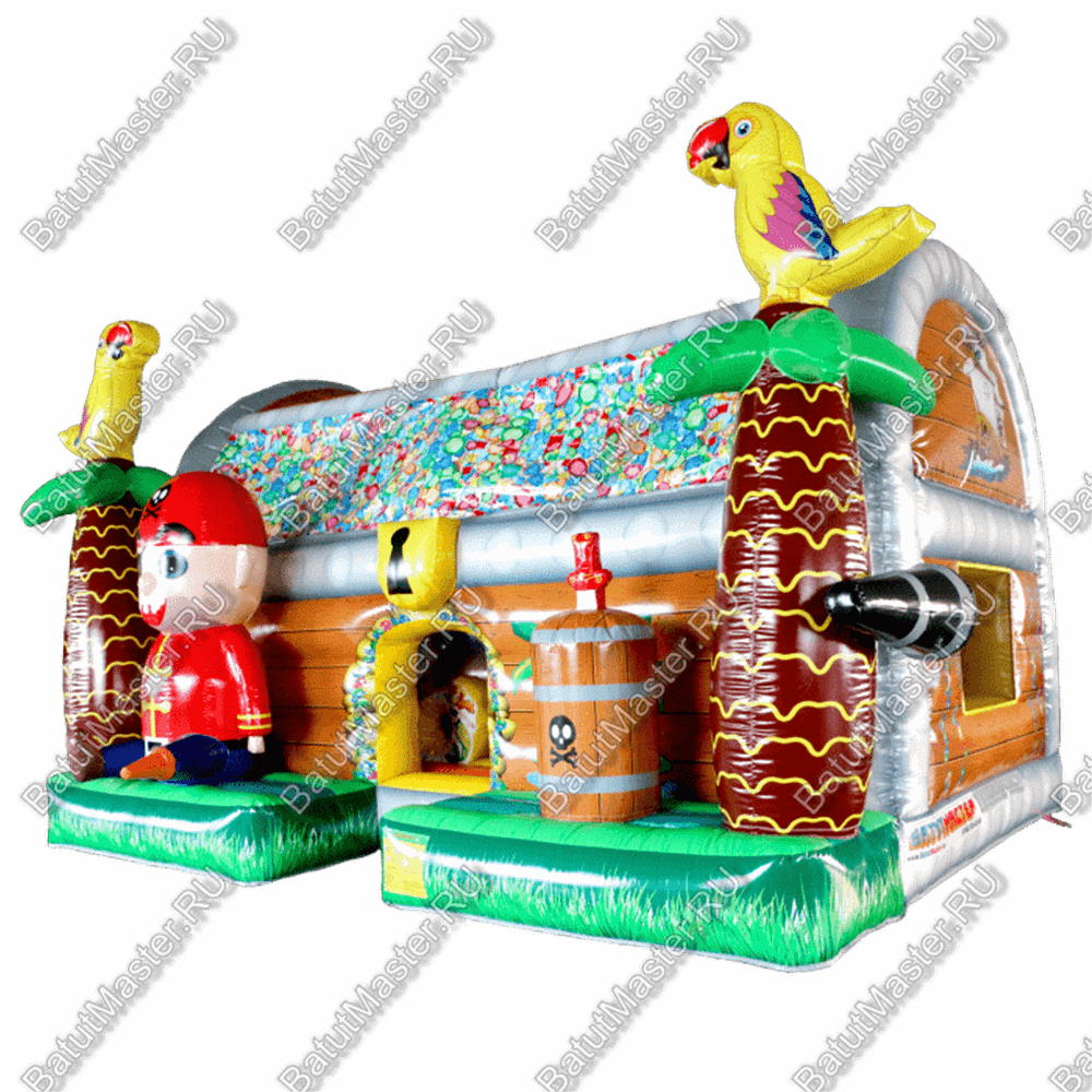 Коммерческий надувной батут "Сундучок с крышей"