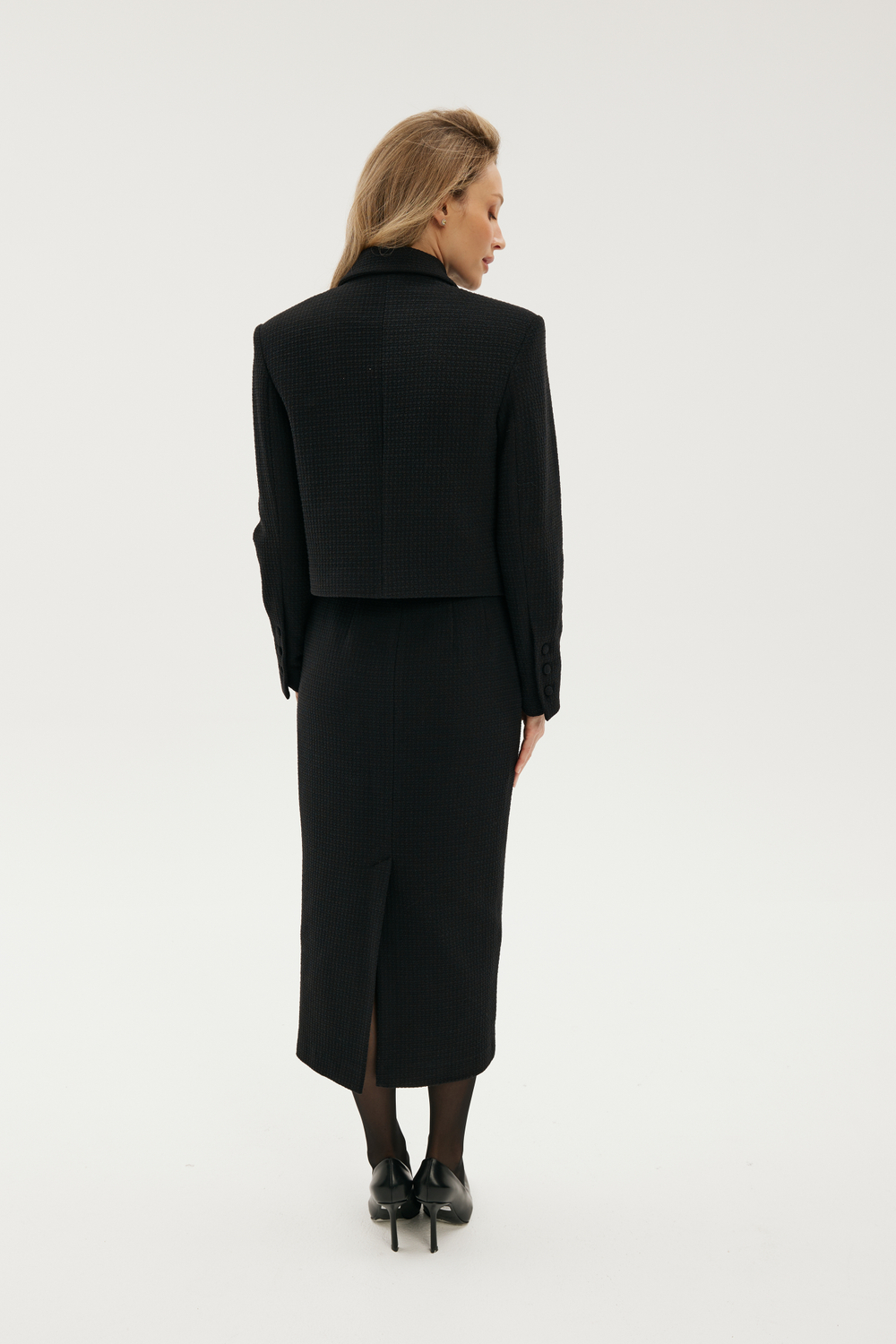 Юбка черная твидовая