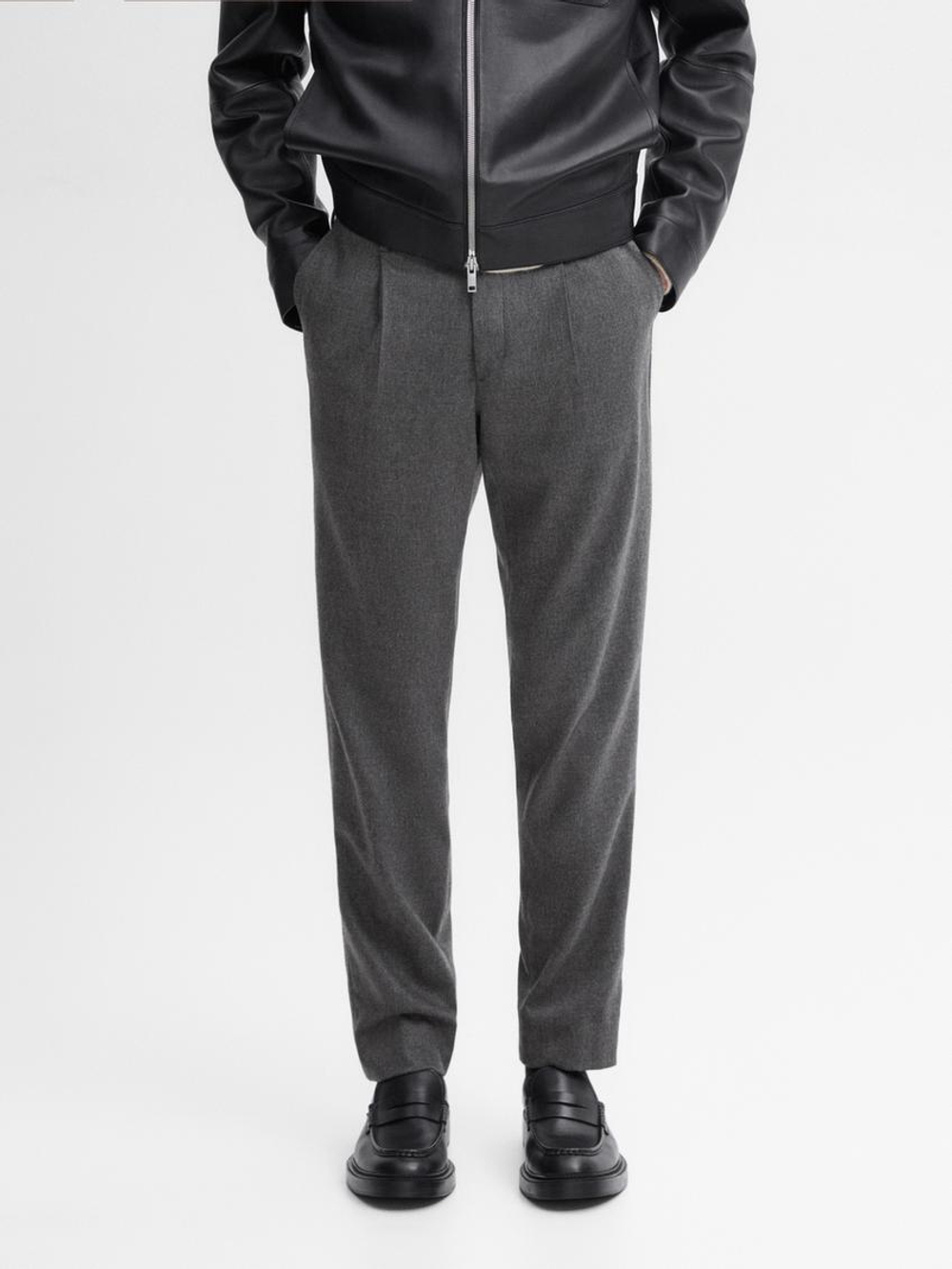 Massimo Dutti Костюмные брюки из смесовой шерсти, серый