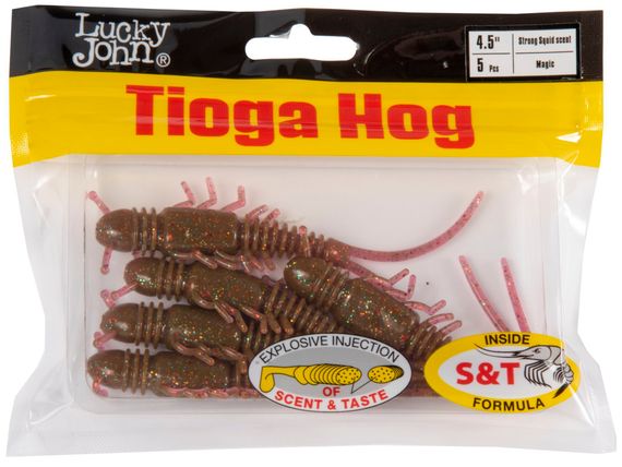 Виброхвосты съедобные LJ Pro Series TIOGA HOG 4.5in (11,4 см), цв. S14, 5 шт.