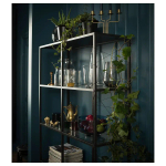 Стеллаж - IKEA VITTSJÖ/VITTSJO, 100х36х175 см, черно-коричневый/стекло, ВИТШЁ/ВИТШЕ ИКЕА