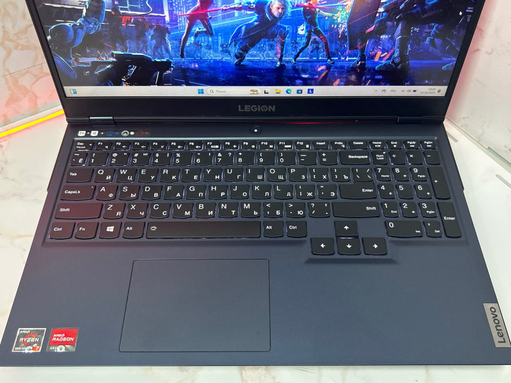 Ноутбук Lenovo Legion 5 15ACH6H (82JU005ERK) 15.6"/AMD Ryzen 7 5800H/RAM 16GB/SSD 1024GB/GeForce RTX 3070 8GB/1920*1080/IPS 165Hz/DOS/Подсветка кл-ры: LED/черный