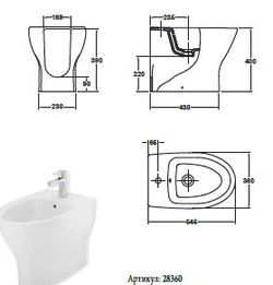 Биде напольное Jazz Gala  28360 схема