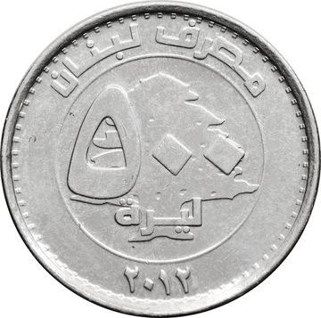 500 ливров 2012 Ливан