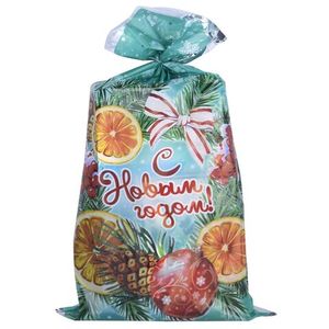Пакет новогодний подарочный Россия 20*35 см слюда Гостинцы  10 шт/упак 2 000 шт/кор