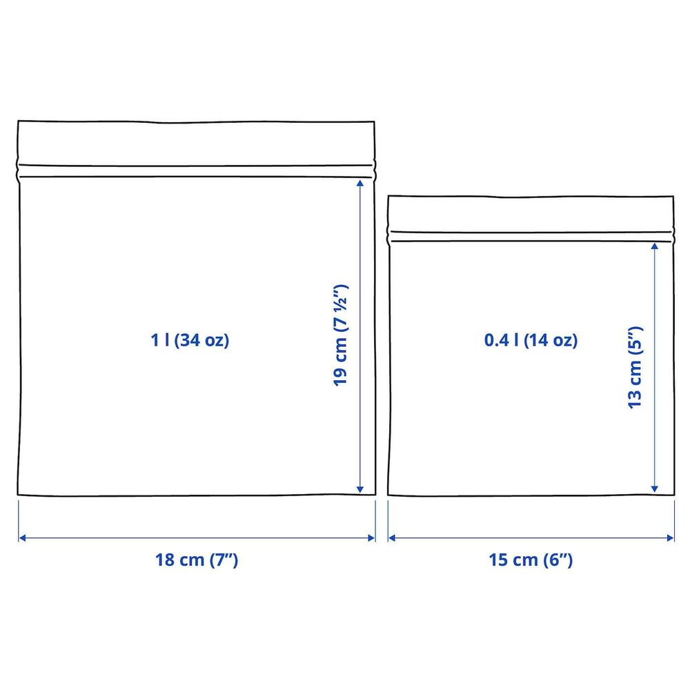IKEA ISTAD  (ИКЕА ИСТАД)  -  Пакет Ziplock, рисунок/черно-желтый, 1/0,4 л