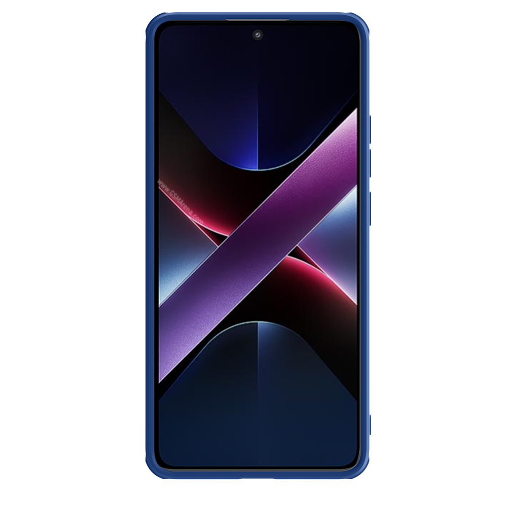 Чехол синего цвета с защитной шторкой для камеры от Nillkin на смартфон Xiaomi Poco X7 Pro, серия CamShield Pro Case