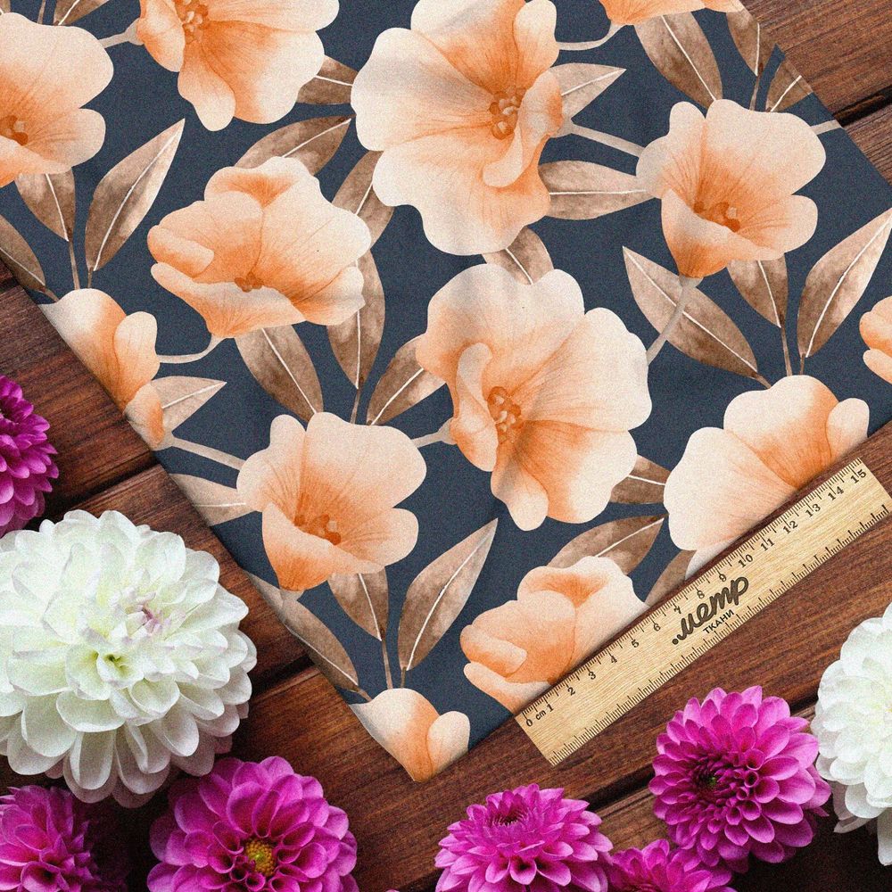 Ткань таффета градиент оранжевых цветов