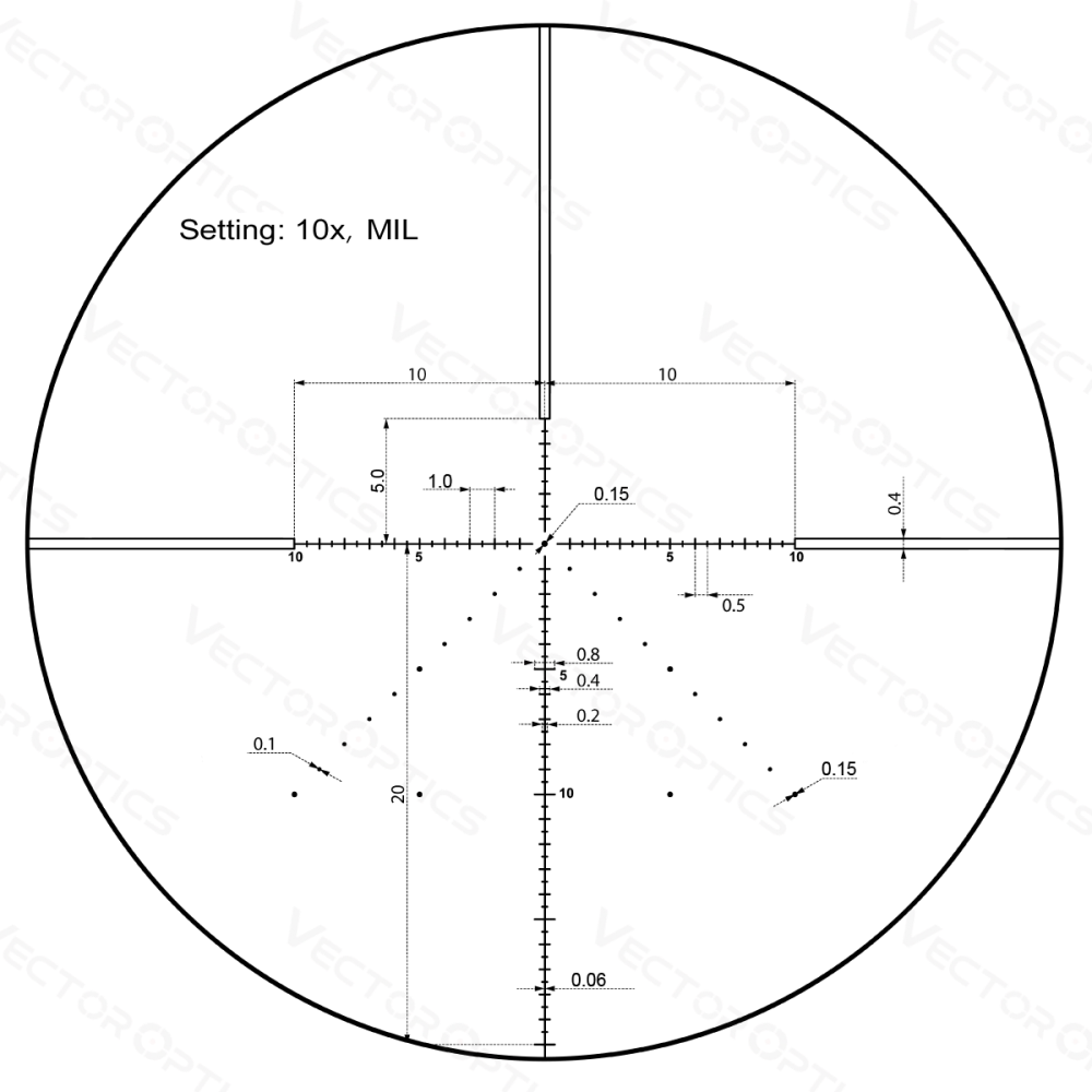 Прицел Vector Optics Veyron 10х44, SF, сетка MPR-V5 (MIL) (SCOM-41)