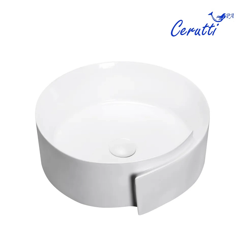 Раковина CR0066 накладная, белая, с завитком 440х460х150 Ceruttispa