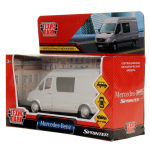 Модель ин. мет. "Mercedes-Benz Sprinter" 14см, двери, серебристый, коробка SPRINTERVAN-14-SR(Технопарк)