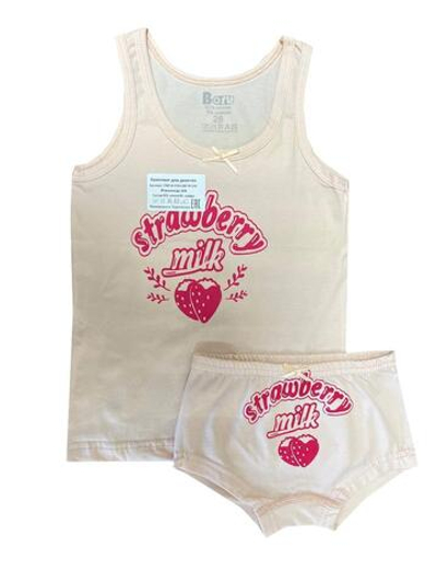 Комплект (майка+трусы) для девочек CBF 18-310/19-310дшл р.26 перс.клубника (Boru), 1 шт.