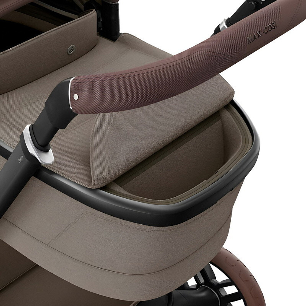 Детская коляска Maxi-Cosi Fame 3 в 1 с автокреслом CabrioFix Select grey Twillic Truffle/Трюфель(беж)