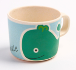 4591123 Набор бамбуковой посуды "Китенок",тарелка, миска, кружка, приборы, 5 предметов