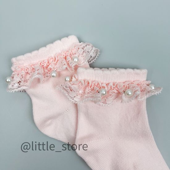 Носочки хлопковые "Нарядные" Нежно-розовые