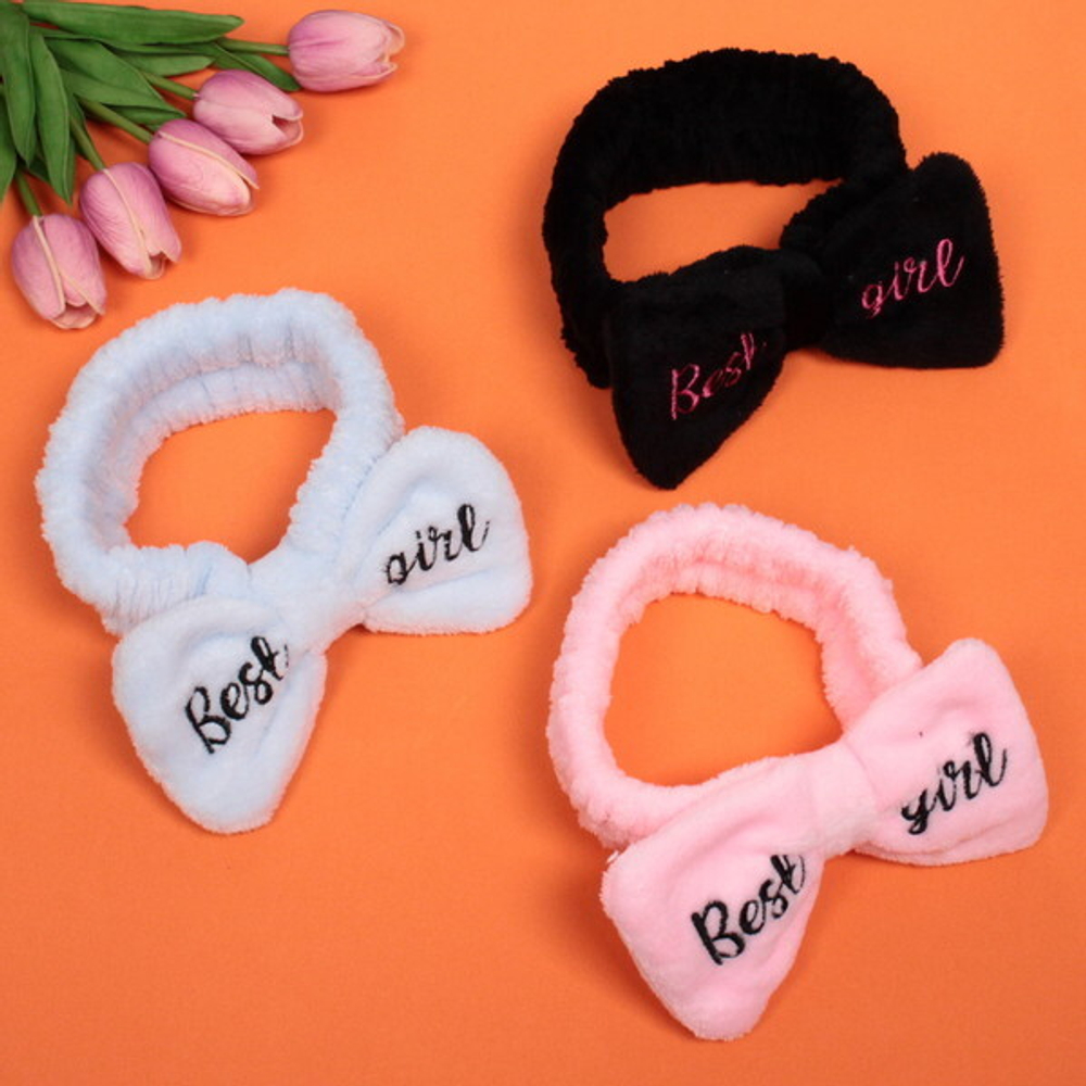 Повязка на голову «New collection Vostok - Best girl», цвет черный, розовый, голубой и сиреневый, 20*6см ( упаковка белый ZIP пакет )