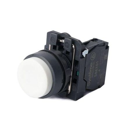 Кнопка модульная SB5 в сборе 22мм выступающая с возвратом пластик 1НО бел. SE SB5AL11