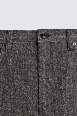 ZARA ДЖИНСЫ ПРЯМОГО КРОЯ ИЗ МЯГКОЙ ТКАНИ, СЕРЫЙ