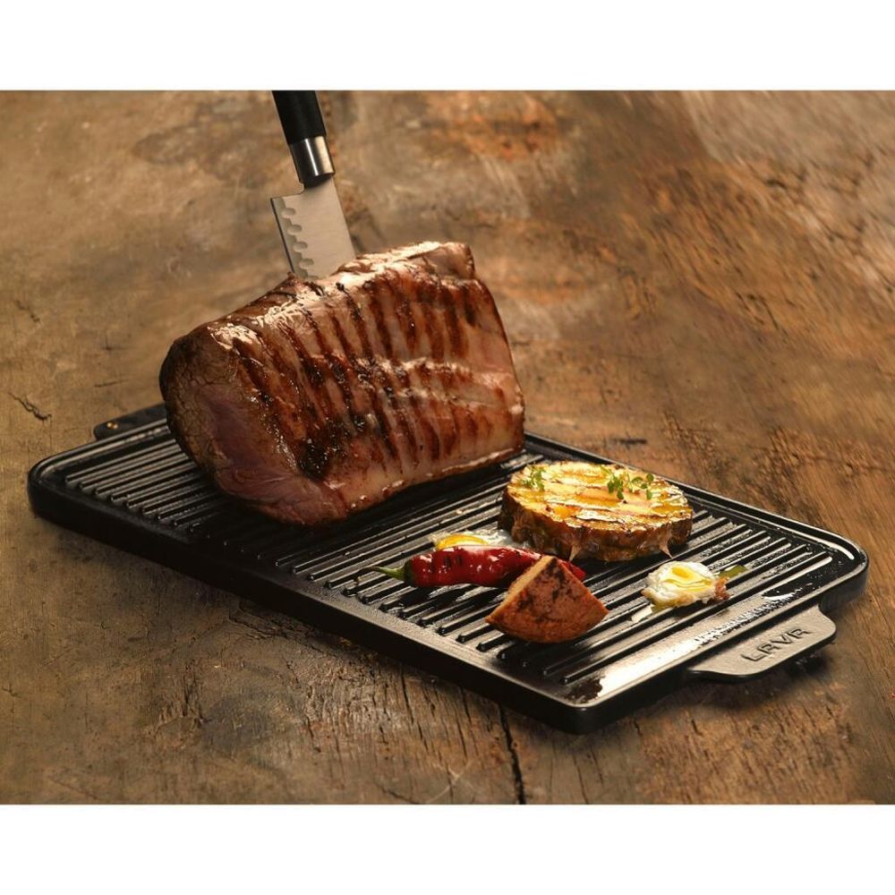 Сковорода-гриль 47*26 см прямоуг. с ручками черная чугун LAVA