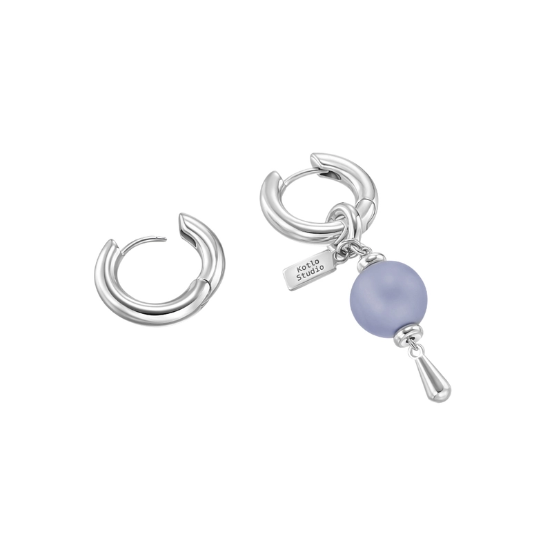 Серьги Жемчужный шар (фиолетовый)