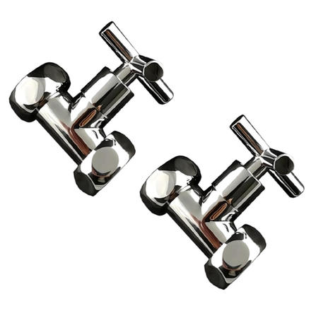 Кран прямой для полотенцесушителя крест ViEiR 1"г-1"г, цвет хром