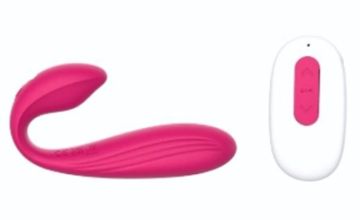 Розовый вибростимулятор для пар с пультом ДУ - 17,7 см. (Цвет: розовый)