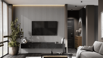 Рейка декоративная МДФ светло-серая Ликорн 40×16×2800 мм