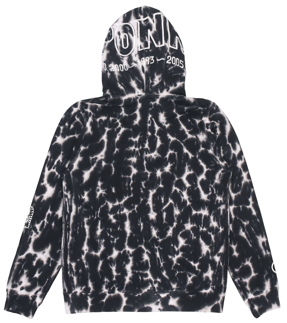 Чёрное худи A BATHING APE Bape Tie Dye Shark Wide Full Zip Hoodie