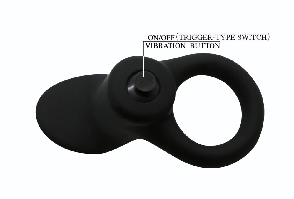 Чёрное эрекционное виброкольцо со стимулятором клитора Cobra (Цвет: черный)