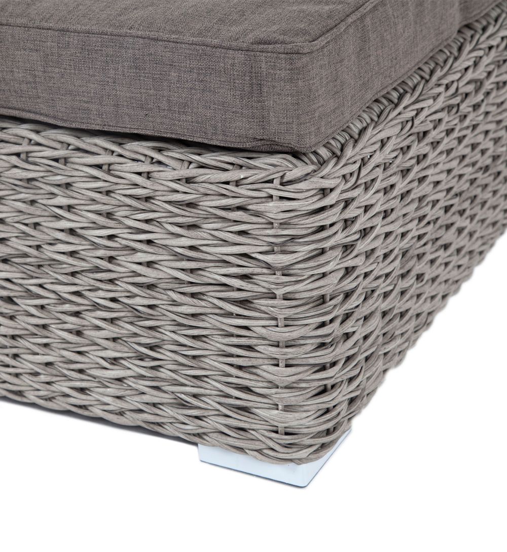 "Лунго" плетеная оттоманка с подушкой (гиацинт), цвет серый
