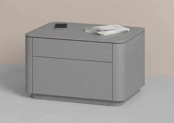 Тумба прикроватная Tammi 2 ящика ширина 60 см (серый)