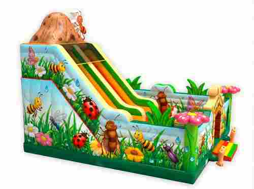 Коммерческий надувной батут «Мир насекомых», 12×9×7,6 м, с горкой