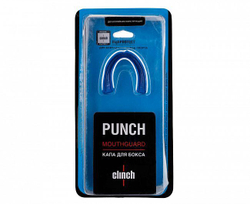 Капа одночелюстная Clinch Punch Double Layer Mouthguard бело-синяя C502