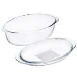 Форма для выпечки стекло, 4 л, овал, с крыш, Pyrex, 459AAST