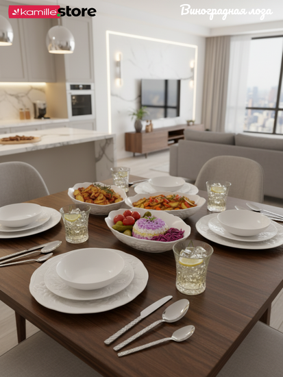 Набор овальных салатников 2 шт. 27х21х8 см., фарфор, коллекция "Виноградная лоза"