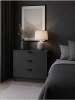 Комод деревянный графитовый с ящиками для вещей