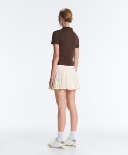 Oysho Короткая плиссированная юбка seamless с высокой талией, светлый экрю