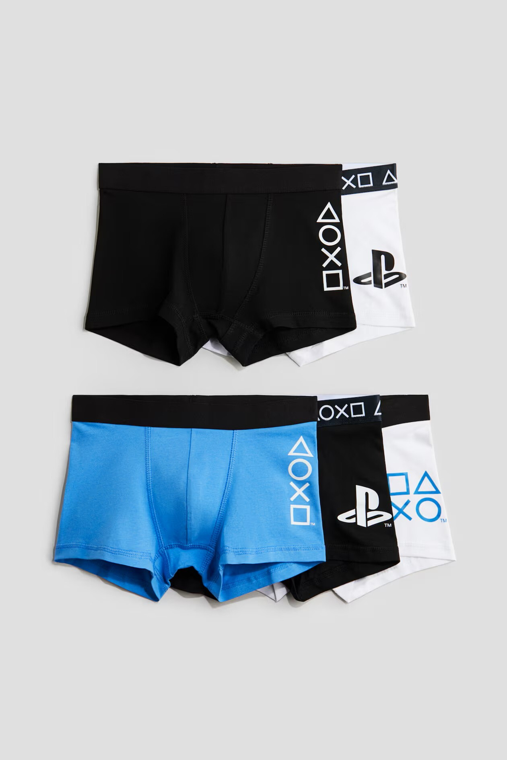 H&M Набор из пяти трусов-боксеров с принтом, синий