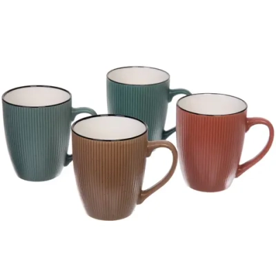 Кружка керамическая 360мл «Полоски», микс цветов