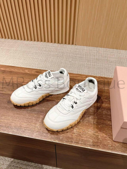 Кроссовки Miu Miu женские белые с рифленой подошвой