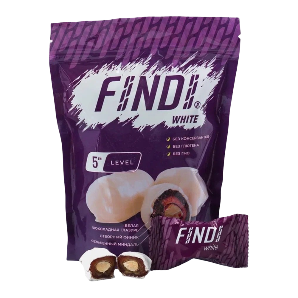Финики FINDI в белой шок.глазури 150гр.