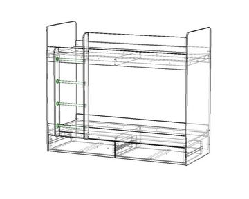 Кровать ЛАВОРО  2000-800 /2032*1704*952/ левая дуб сантана