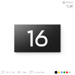 Табличка с номером 16 на дверь квартиры, для офиса, кабинета, аудитории, склада, черная 120х70 мм, Айдентика Технолоджи