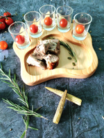 Деревянная шотница для подачи из кедра с 5 стопками